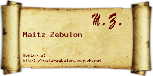 Maitz Zebulon névjegykártya